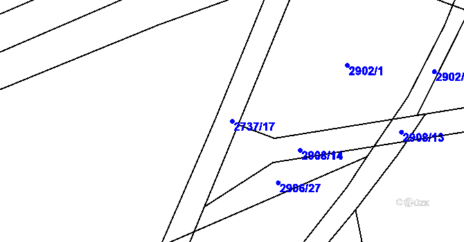 Parcela st. 2737/17 v KÚ Šlapanice u Brna, Katastrální mapa