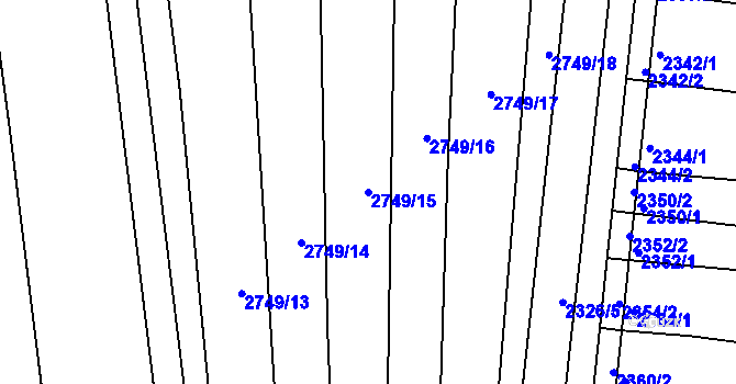 Parcela st. 2749/15 v KÚ Šlapanice u Brna, Katastrální mapa