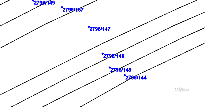 Parcela st. 2796/146 v KÚ Šlapanice u Brna, Katastrální mapa