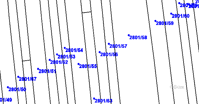 Parcela st. 2801/56 v KÚ Šlapanice u Brna, Katastrální mapa