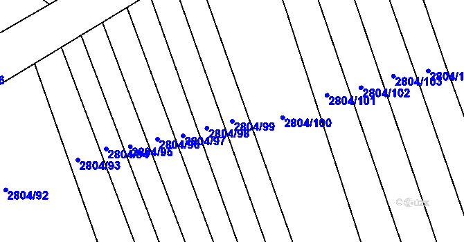 Parcela st. 2804/99 v KÚ Šlapanice u Brna, Katastrální mapa