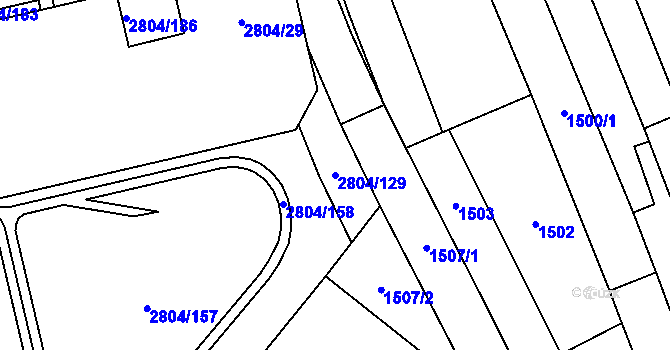 Parcela st. 2804/129 v KÚ Šlapanice u Brna, Katastrální mapa
