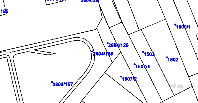 Parcela st. 2804/130 v KÚ Šlapanice u Brna, Katastrální mapa