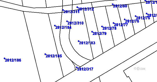 Parcela st. 2812/183 v KÚ Šlapanice u Brna, Katastrální mapa