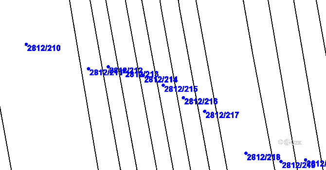 Parcela st. 2812/215 v KÚ Šlapanice u Brna, Katastrální mapa