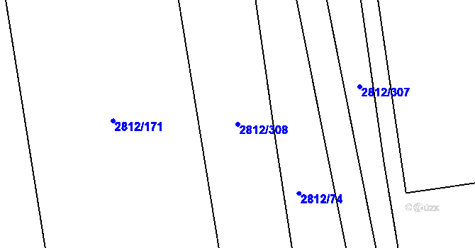 Parcela st. 2812/308 v KÚ Šlapanice u Brna, Katastrální mapa