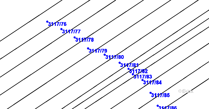 Parcela st. 3117/80 v KÚ Šlapanice u Brna, Katastrální mapa
