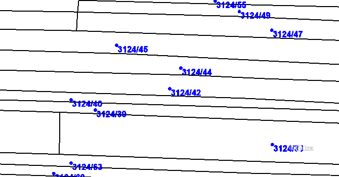 Parcela st. 3124/42 v KÚ Šlapanice u Brna, Katastrální mapa