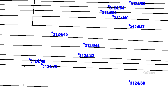 Parcela st. 3124/44 v KÚ Šlapanice u Brna, Katastrální mapa