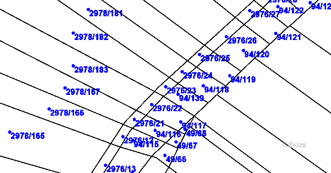 Parcela st. 2976/23 v KÚ Šlapanice u Brna, Katastrální mapa