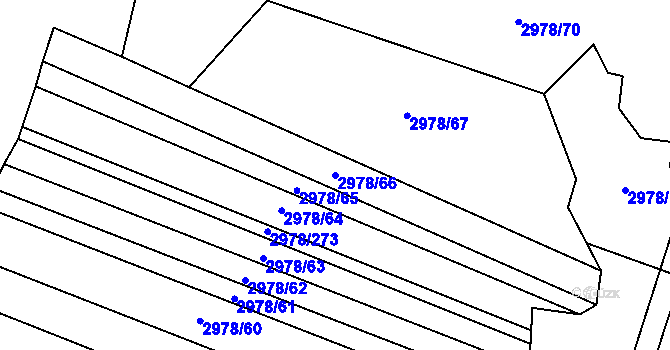 Parcela st. 2978/66 v KÚ Šlapanice u Brna, Katastrální mapa