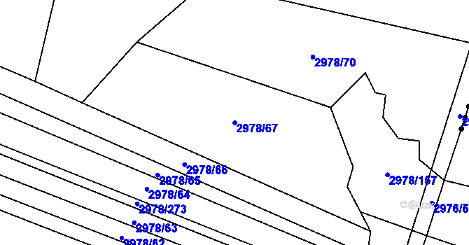 Parcela st. 2978/67 v KÚ Šlapanice u Brna, Katastrální mapa
