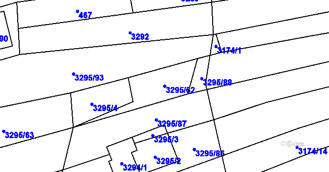 Parcela st. 3295/62 v KÚ Šlapanice u Brna, Katastrální mapa