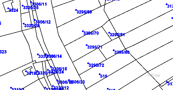 Parcela st. 3295/71 v KÚ Šlapanice u Brna, Katastrální mapa