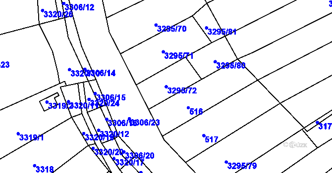 Parcela st. 3295/72 v KÚ Šlapanice u Brna, Katastrální mapa