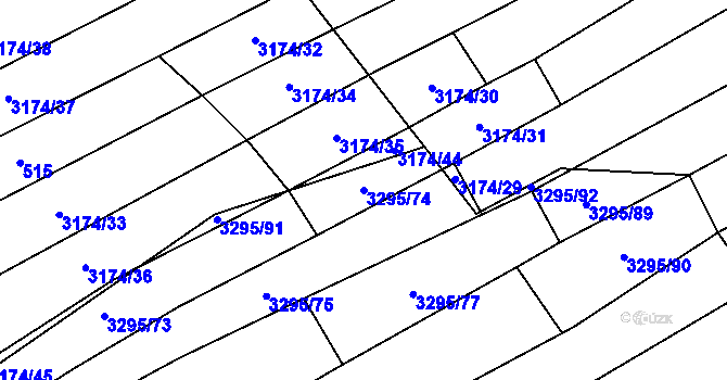 Parcela st. 3295/74 v KÚ Šlapanice u Brna, Katastrální mapa