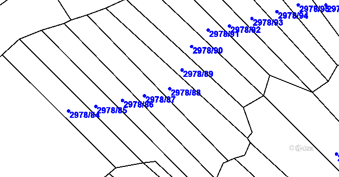 Parcela st. 2978/88 v KÚ Šlapanice u Brna, Katastrální mapa