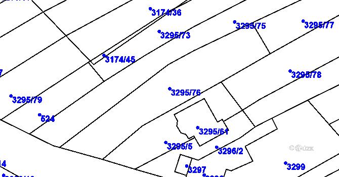 Parcela st. 3295/76 v KÚ Šlapanice u Brna, Katastrální mapa