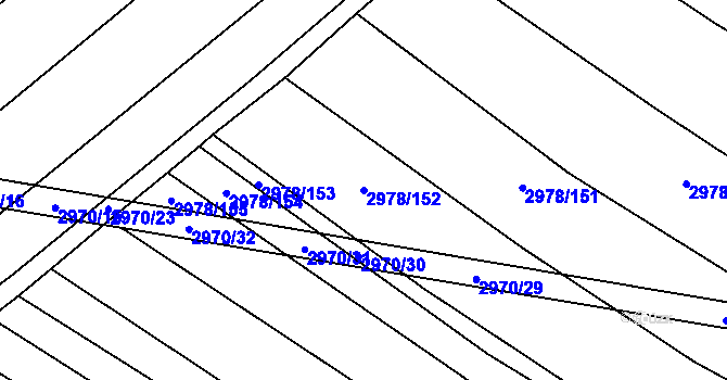 Parcela st. 2978/152 v KÚ Šlapanice u Brna, Katastrální mapa