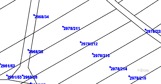 Parcela st. 2978/212 v KÚ Šlapanice u Brna, Katastrální mapa