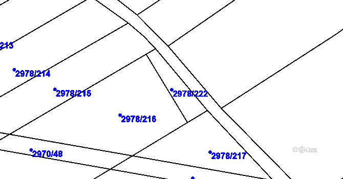 Parcela st. 2978/222 v KÚ Šlapanice u Brna, Katastrální mapa