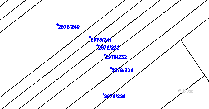 Parcela st. 2978/232 v KÚ Šlapanice u Brna, Katastrální mapa