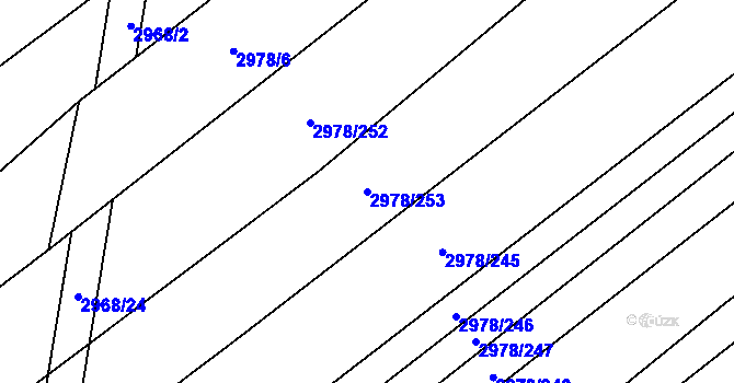 Parcela st. 2978/253 v KÚ Šlapanice u Brna, Katastrální mapa
