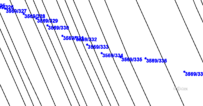 Parcela st. 3569/334 v KÚ Šlapanice u Brna, Katastrální mapa