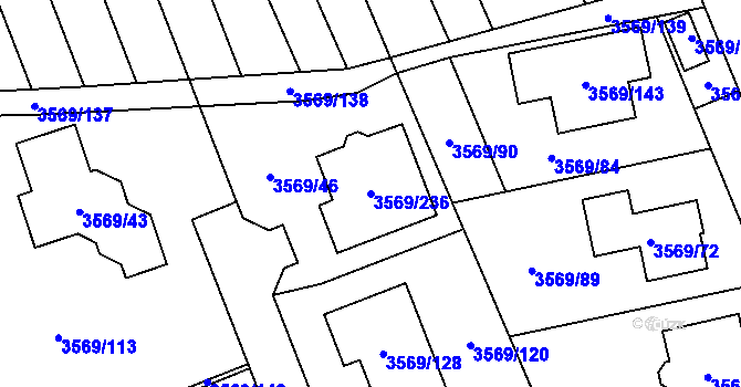 Parcela st. 3569/236 v KÚ Šlapanice u Brna, Katastrální mapa