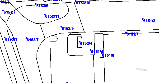 Parcela st. 6152/4 v KÚ Šlapanice u Brna, Katastrální mapa