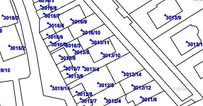 Parcela st. 3013/10 v KÚ Šlapanice u Brna, Katastrální mapa