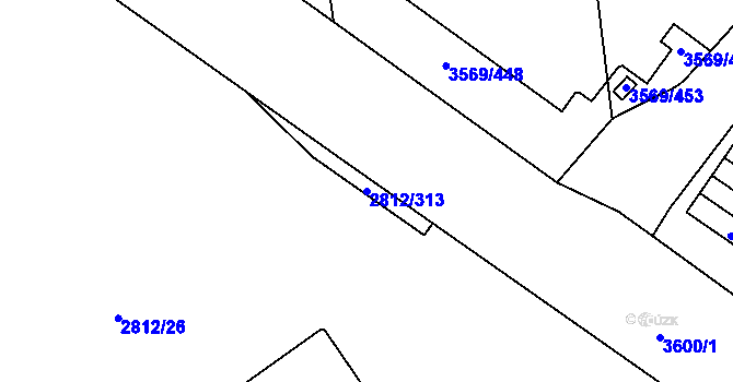 Parcela st. 2812/313 v KÚ Šlapanice u Brna, Katastrální mapa
