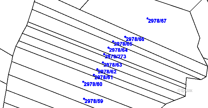 Parcela st. 2978/273 v KÚ Šlapanice u Brna, Katastrální mapa