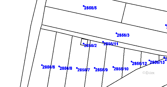 Parcela st. 2856/2 v KÚ Šlapanice u Brna, Katastrální mapa