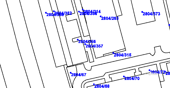 Parcela st. 2804/357 v KÚ Šlapanice u Brna, Katastrální mapa