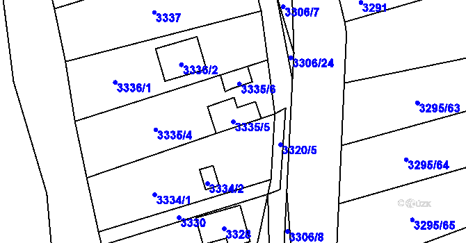 Parcela st. 3335/5 v KÚ Šlapanice u Brna, Katastrální mapa