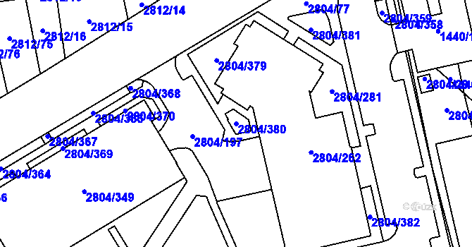 Parcela st. 2804/380 v KÚ Šlapanice u Brna, Katastrální mapa
