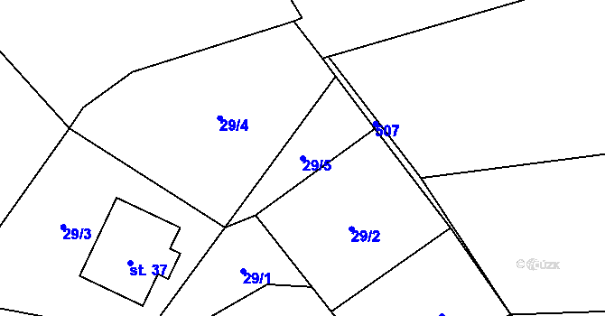 Parcela st. 29/5 v KÚ Kněžská, Katastrální mapa