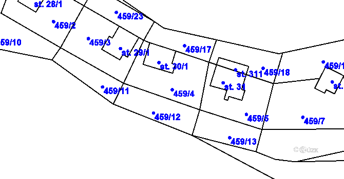 Parcela st. 459/4 v KÚ Šachotín, Katastrální mapa