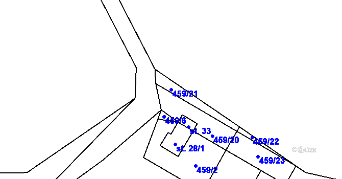 Parcela st. 459/21 v KÚ Šachotín, Katastrální mapa