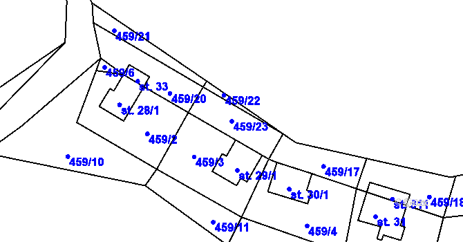 Parcela st. 459/23 v KÚ Šachotín, Katastrální mapa