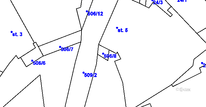 Parcela st. 506/8 v KÚ Šachotín, Katastrální mapa