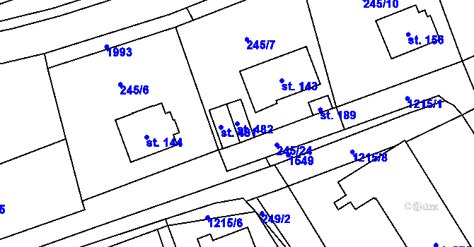 Parcela st. 482 v KÚ Šlapanov, Katastrální mapa