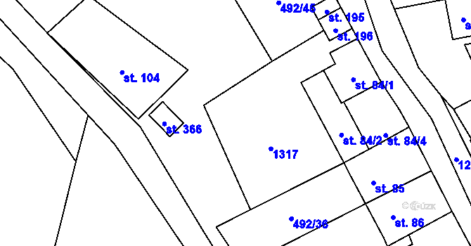 Parcela st. 84/3 v KÚ Šlapanov, Katastrální mapa