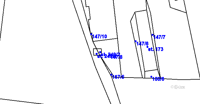 Parcela st. 249/2 v KÚ Šlapanov, Katastrální mapa