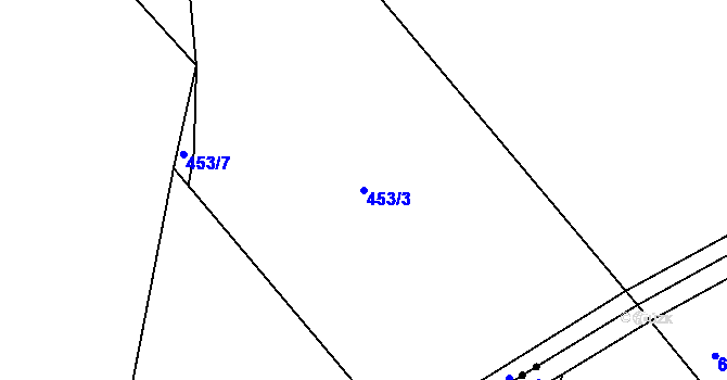 Parcela st. 453/3 v KÚ Šlapanov, Katastrální mapa