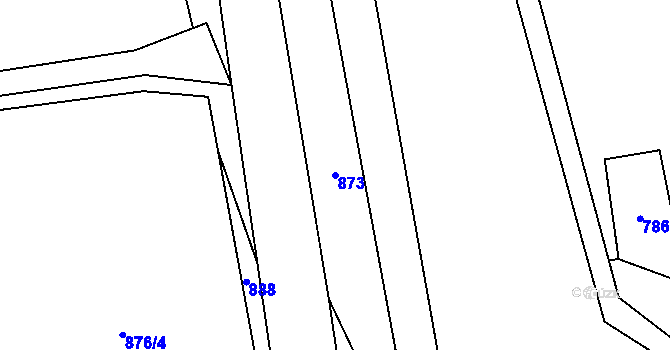Parcela st. 873 v KÚ Šlapanov, Katastrální mapa