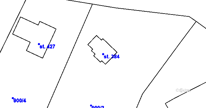 Parcela st. 384 v KÚ Šlapanov, Katastrální mapa