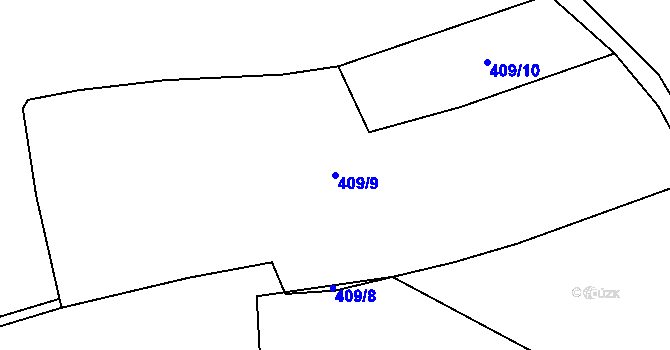 Parcela st. 409/9 v KÚ Šlapanov, Katastrální mapa