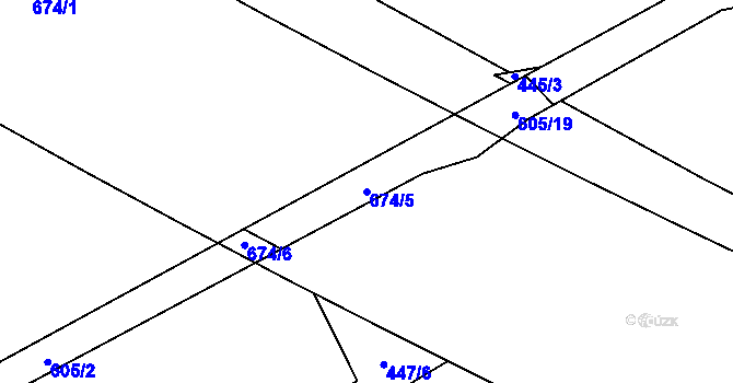 Parcela st. 674/5 v KÚ Šlovice u Plzně, Katastrální mapa
